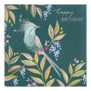 SAM136 Gift Card - Green Tropical Bird on Branch 